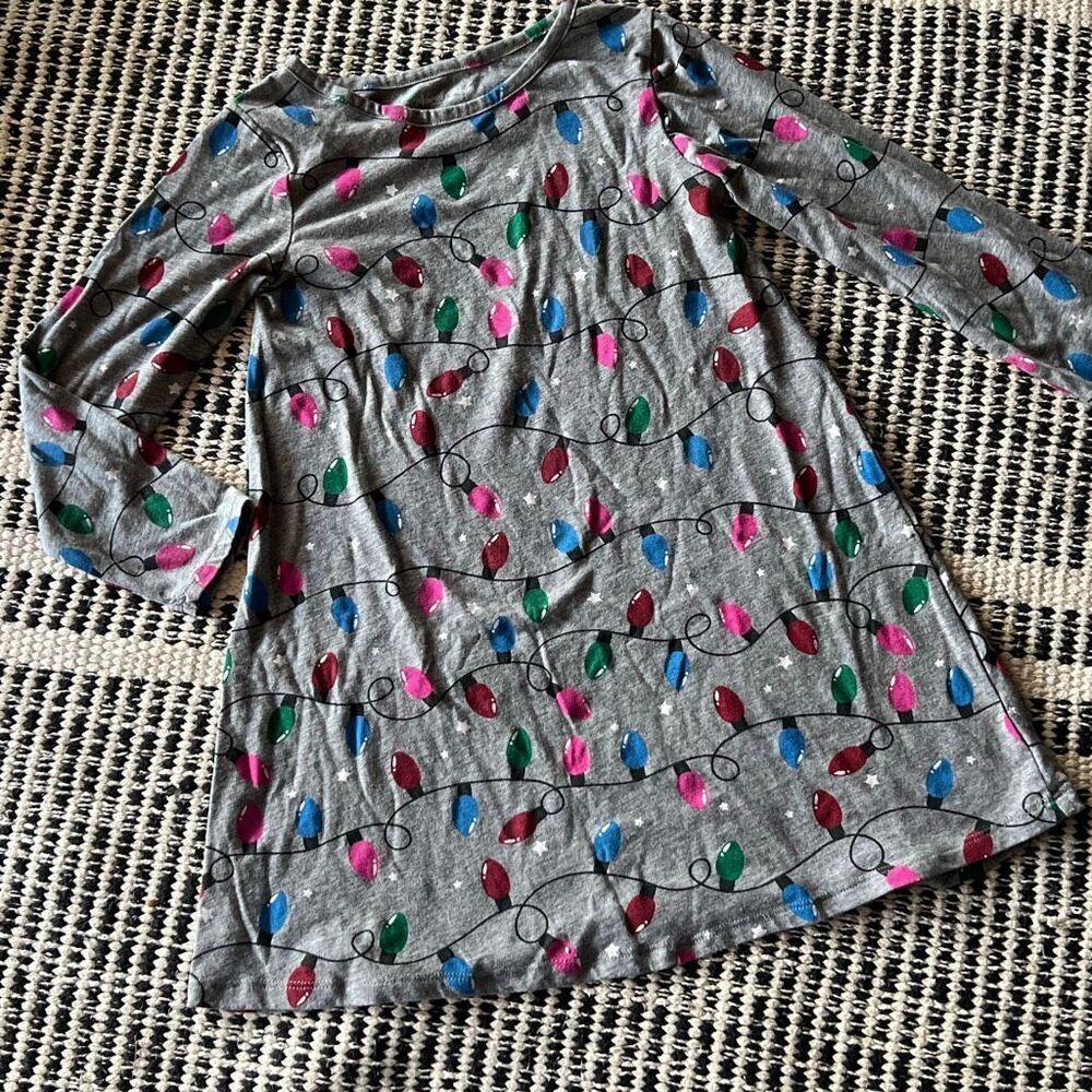 North Pole Size XS 6/6x gray lightbulb Christmas dress Girls dress